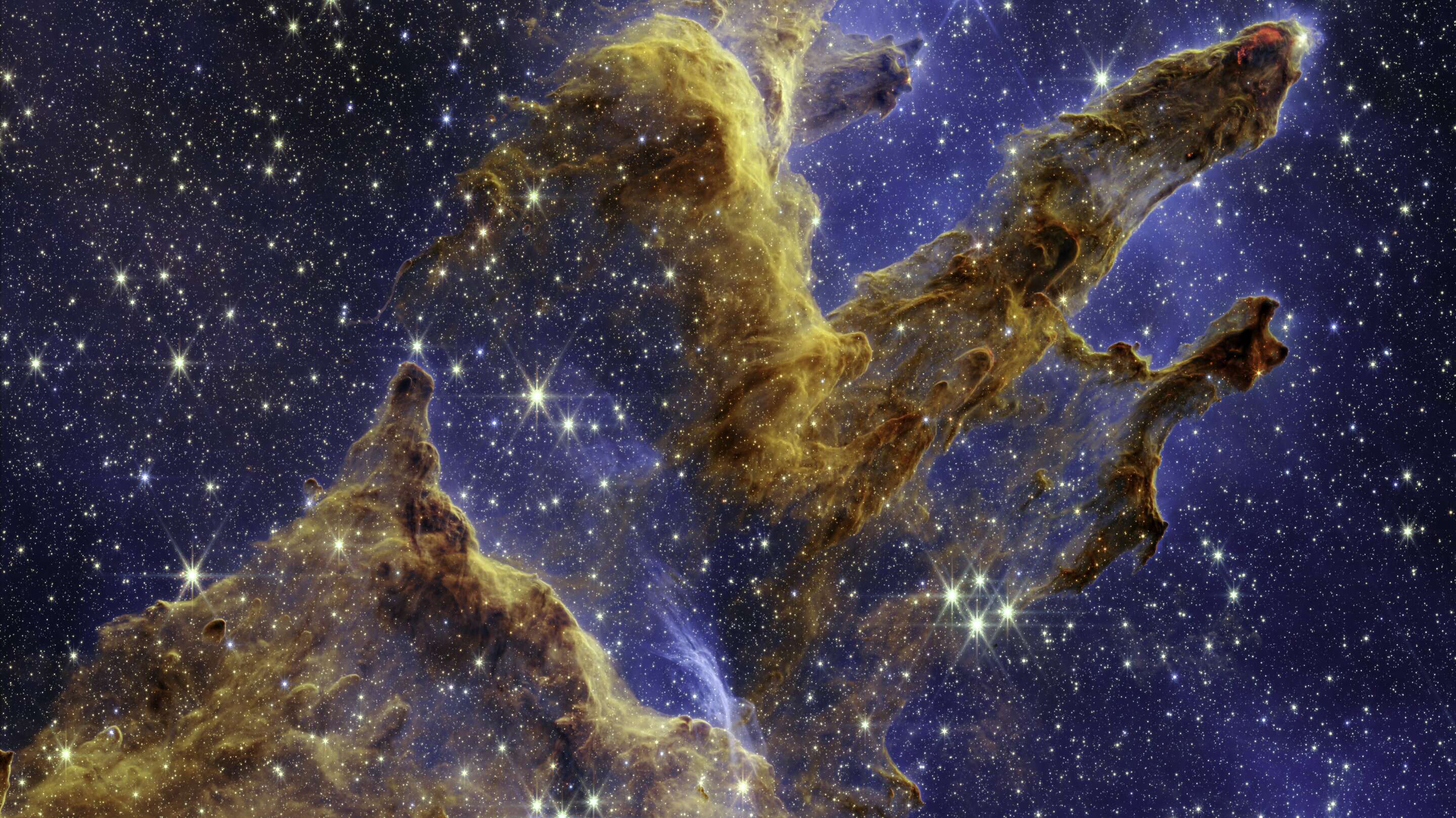 JWST NIRCam image of the Pillars of Creation in the Eagle Nebula