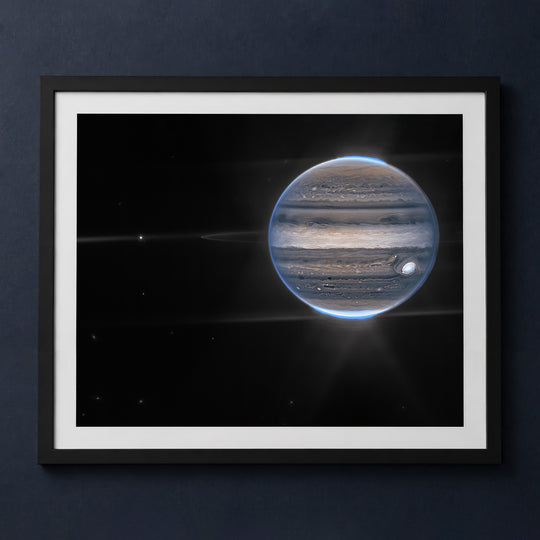 Framed print mockup — The Polar Auroras of Jupiter