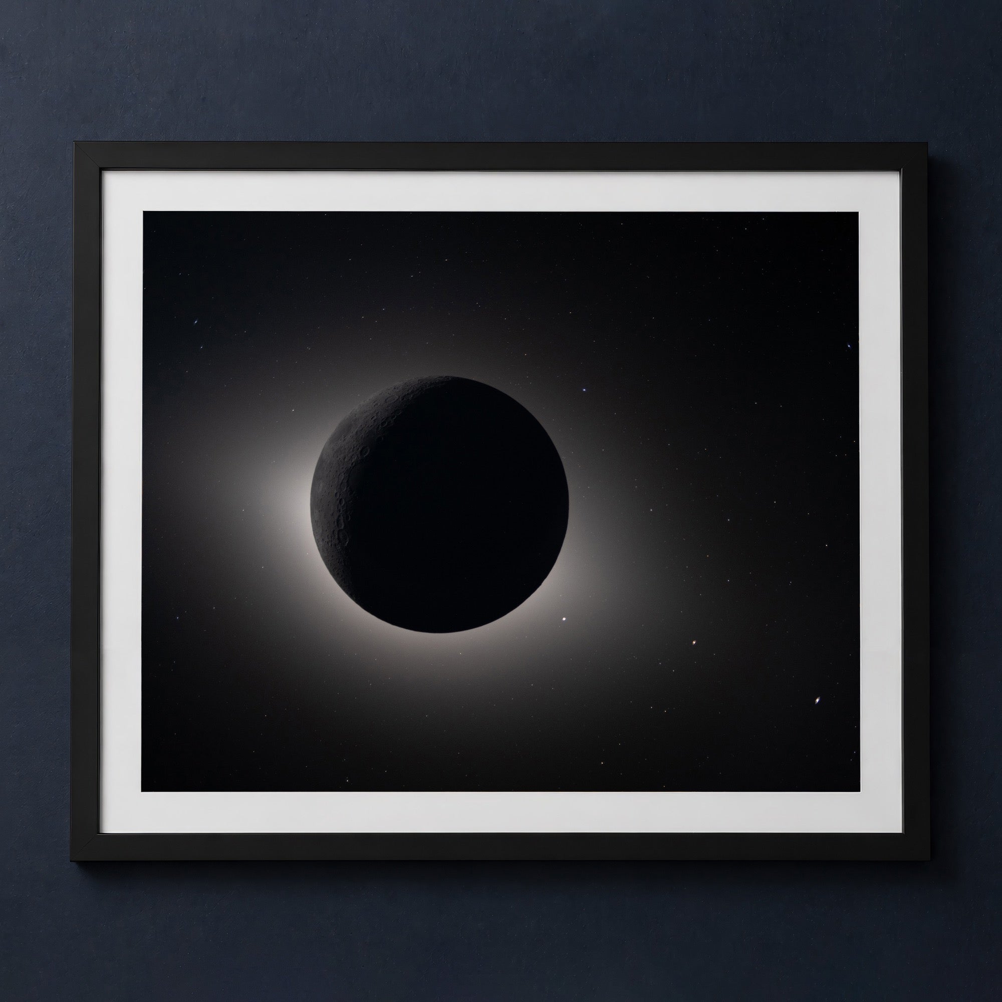 Framed print mockup — Artemis II in Eclipse