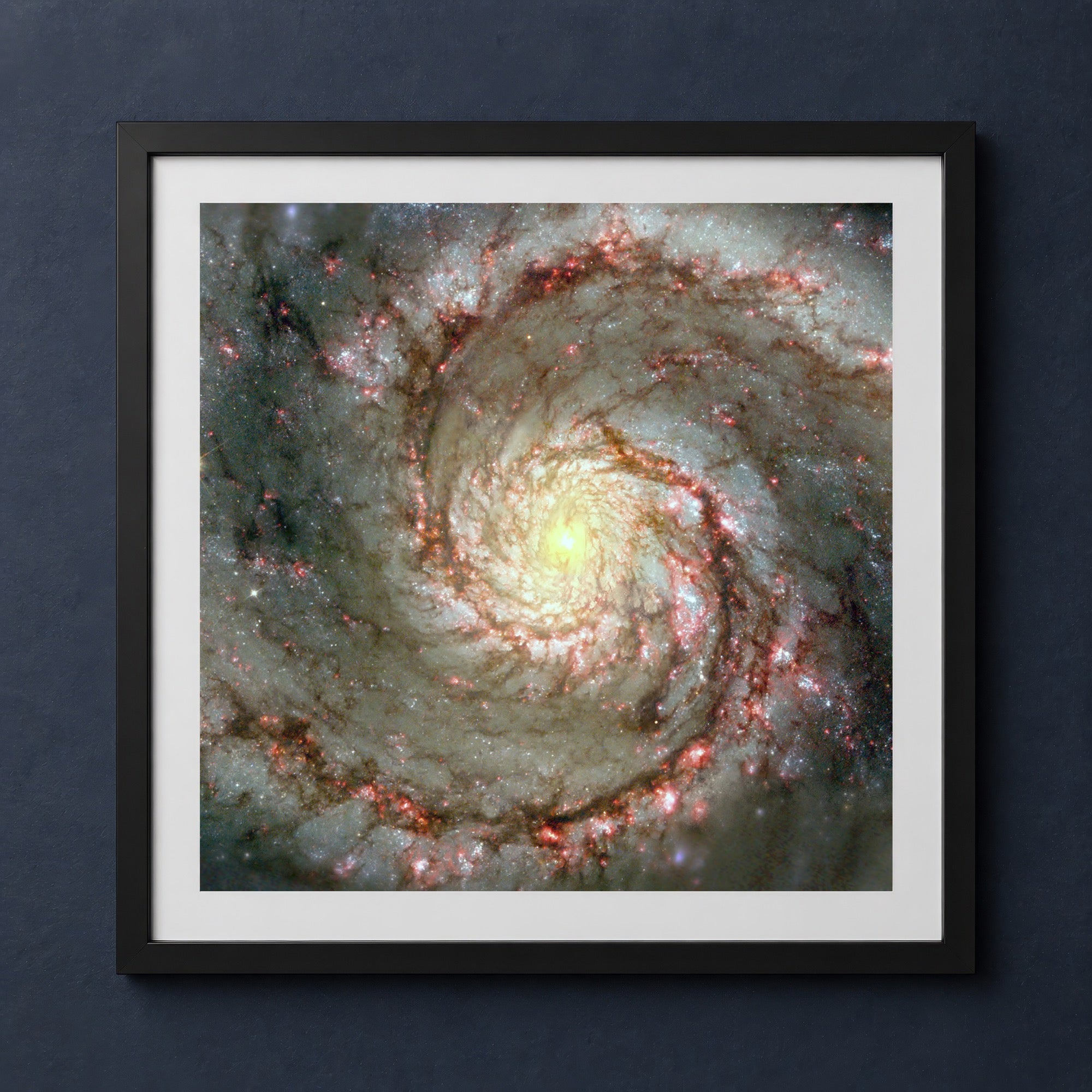 Framed print mockup — M51 Whirlpool Galaxy