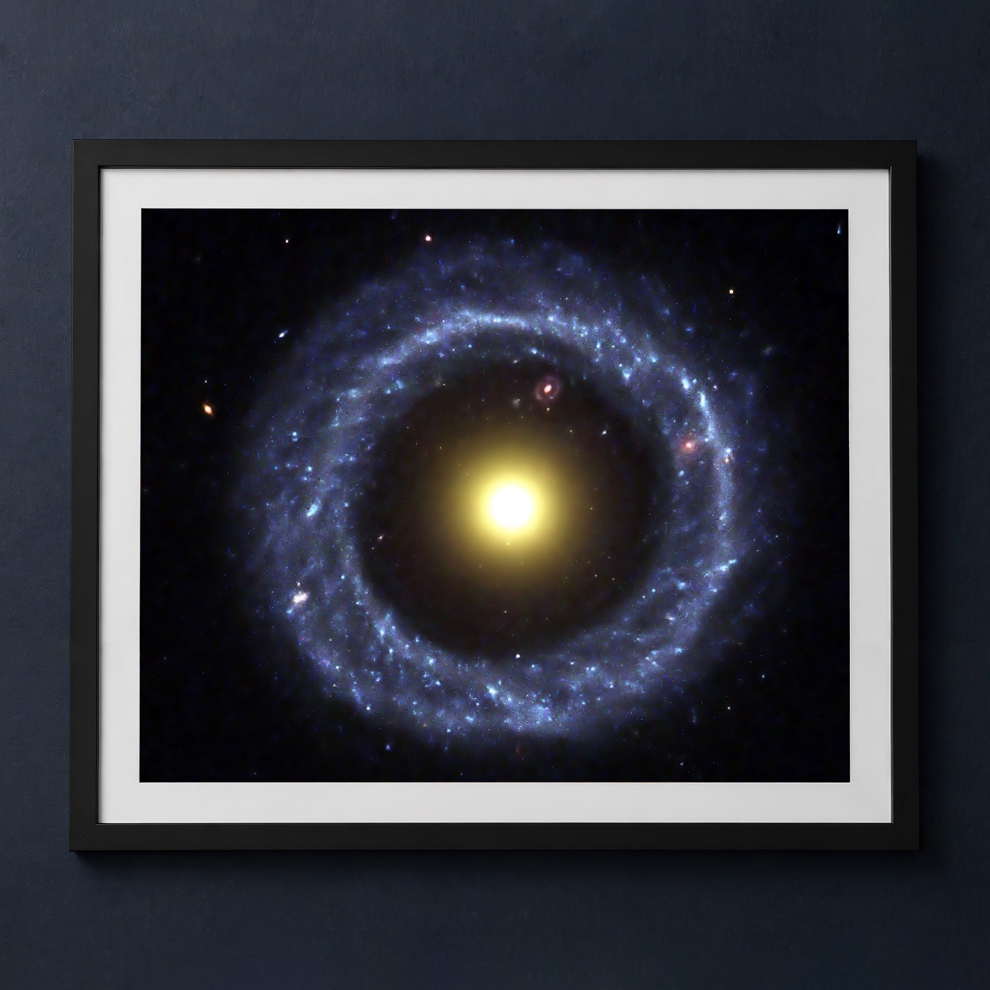 Framed print mockup — Strange Ring Galaxy