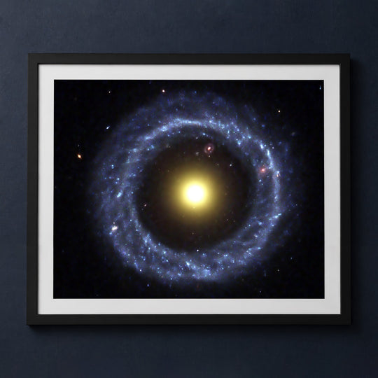 Framed print mockup — Strange Ring Galaxy