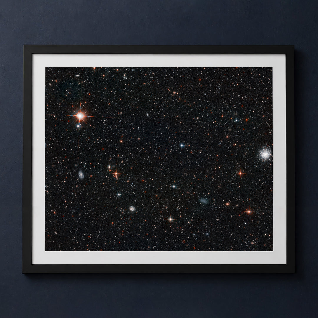 Framed print mockup — Young Stars in Andromeda Halo