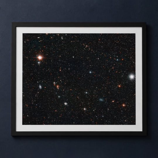 Framed print mockup — Young Stars in Andromeda Halo