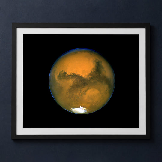 Framed print mockup — Big Mars from Hubble
