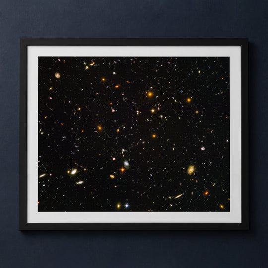 Framed print mockup — Hubble Ultra Deepfield