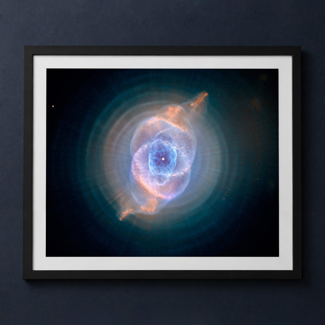 Framed print mockup — Hubble Cat's Eye Nebula