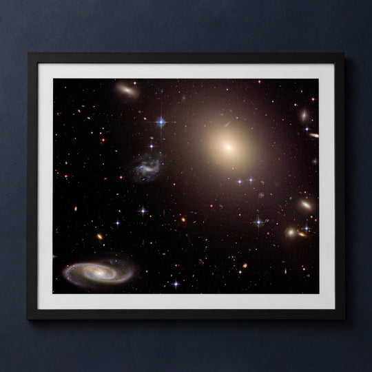 Framed print mockup — Abell S0740 Galaxy Cluster