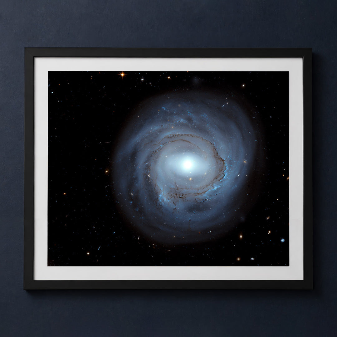 Framed print mockup — Unusual Spiral Galaxy