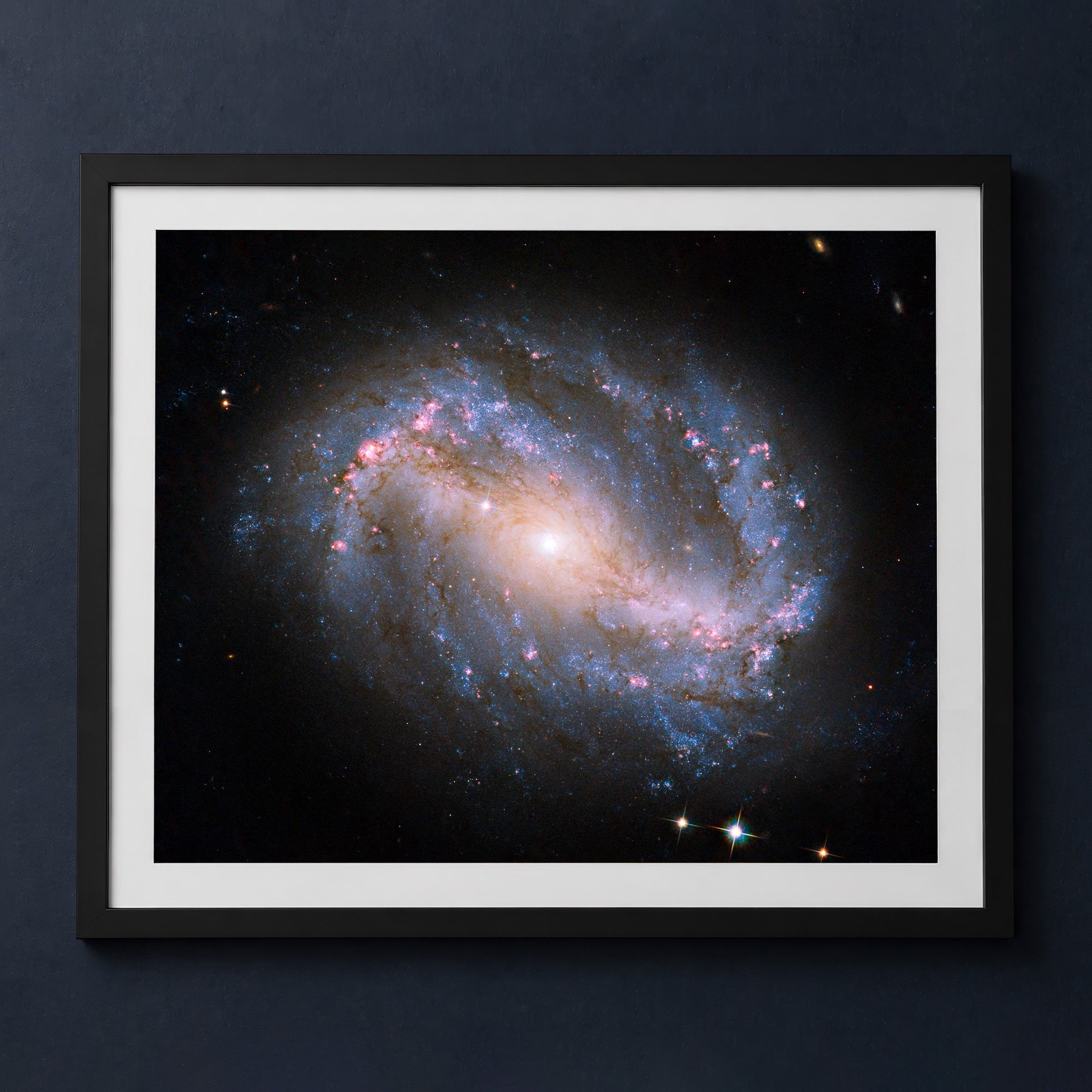 Framed print mockup — Barred Spiral Galaxy