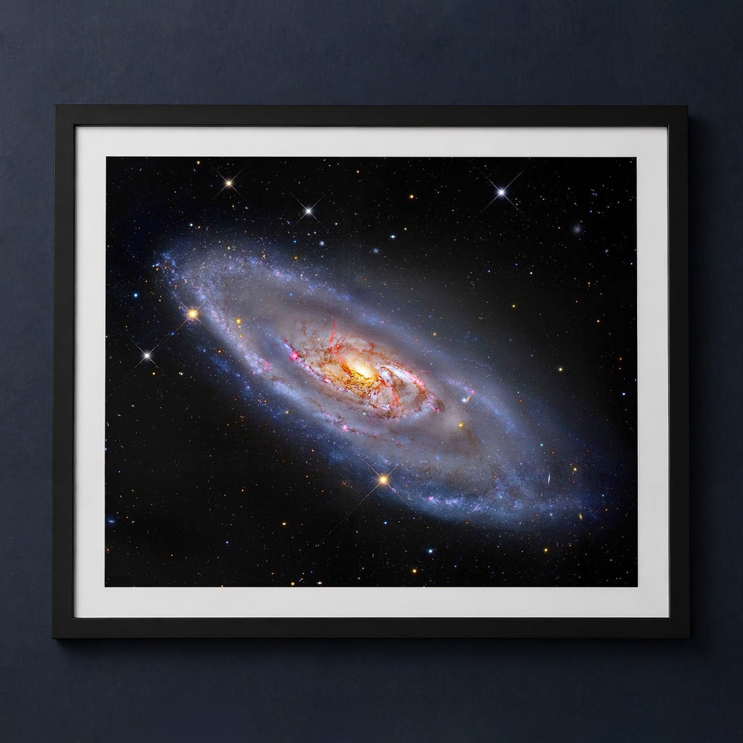 Framed print mockup — M106 Spiral Galaxy