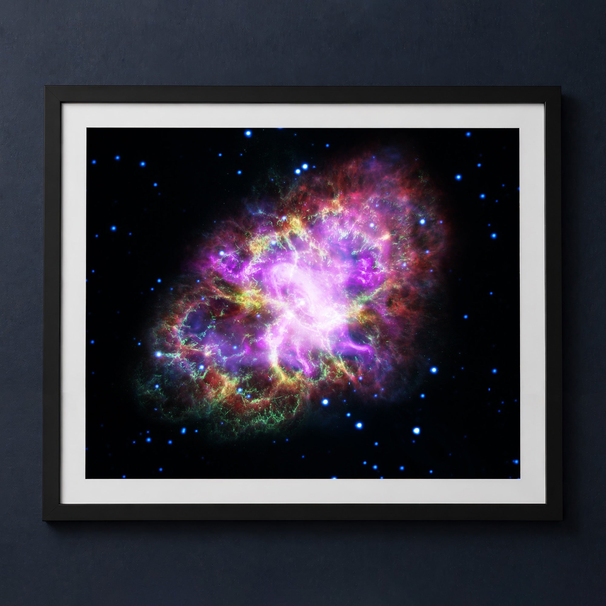 Framed print mockup — M1 Crab Nebula