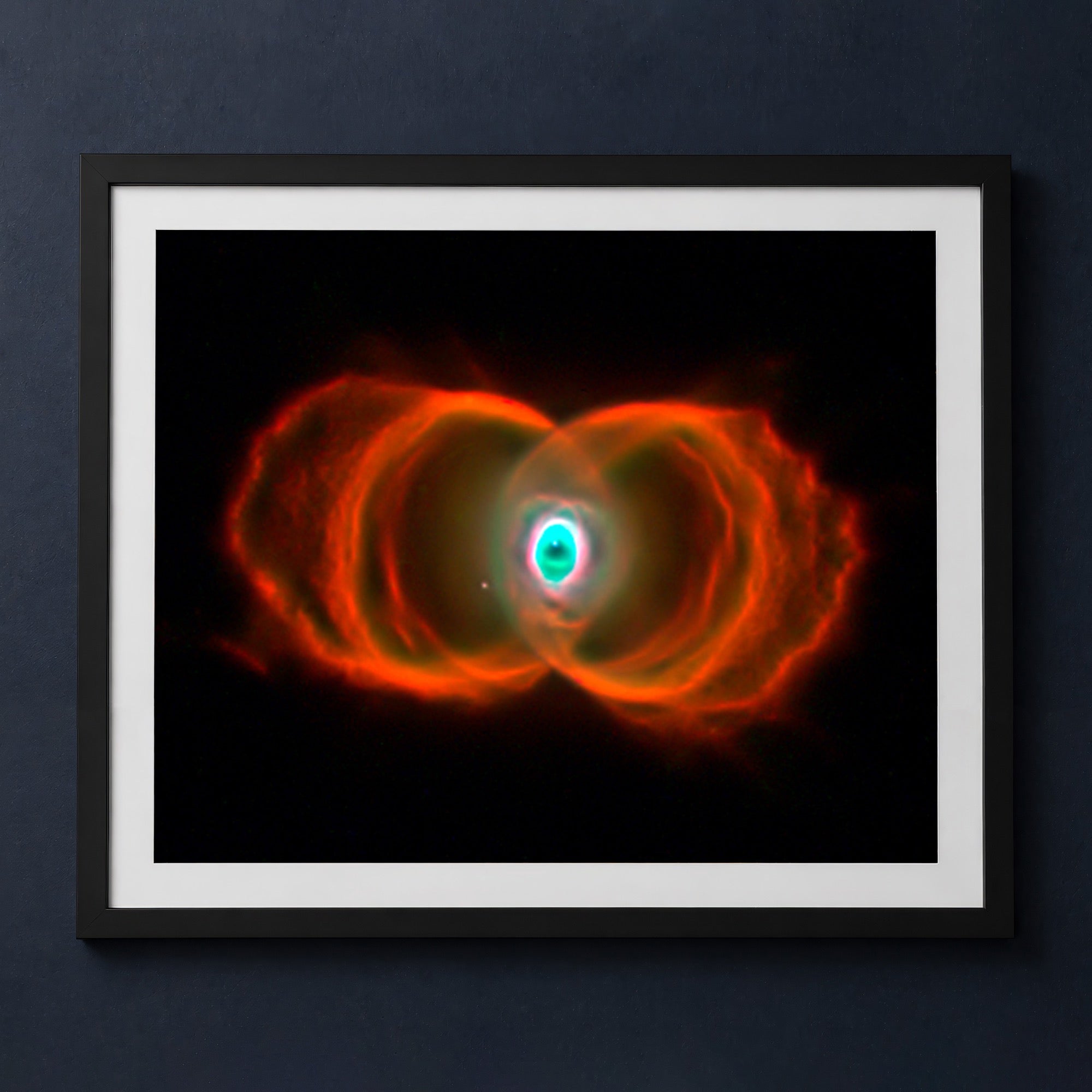 Framed print mockup — Hubble Hourglass Nebula