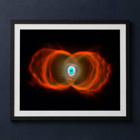 Framed print mockup — Hubble Hourglass Nebula