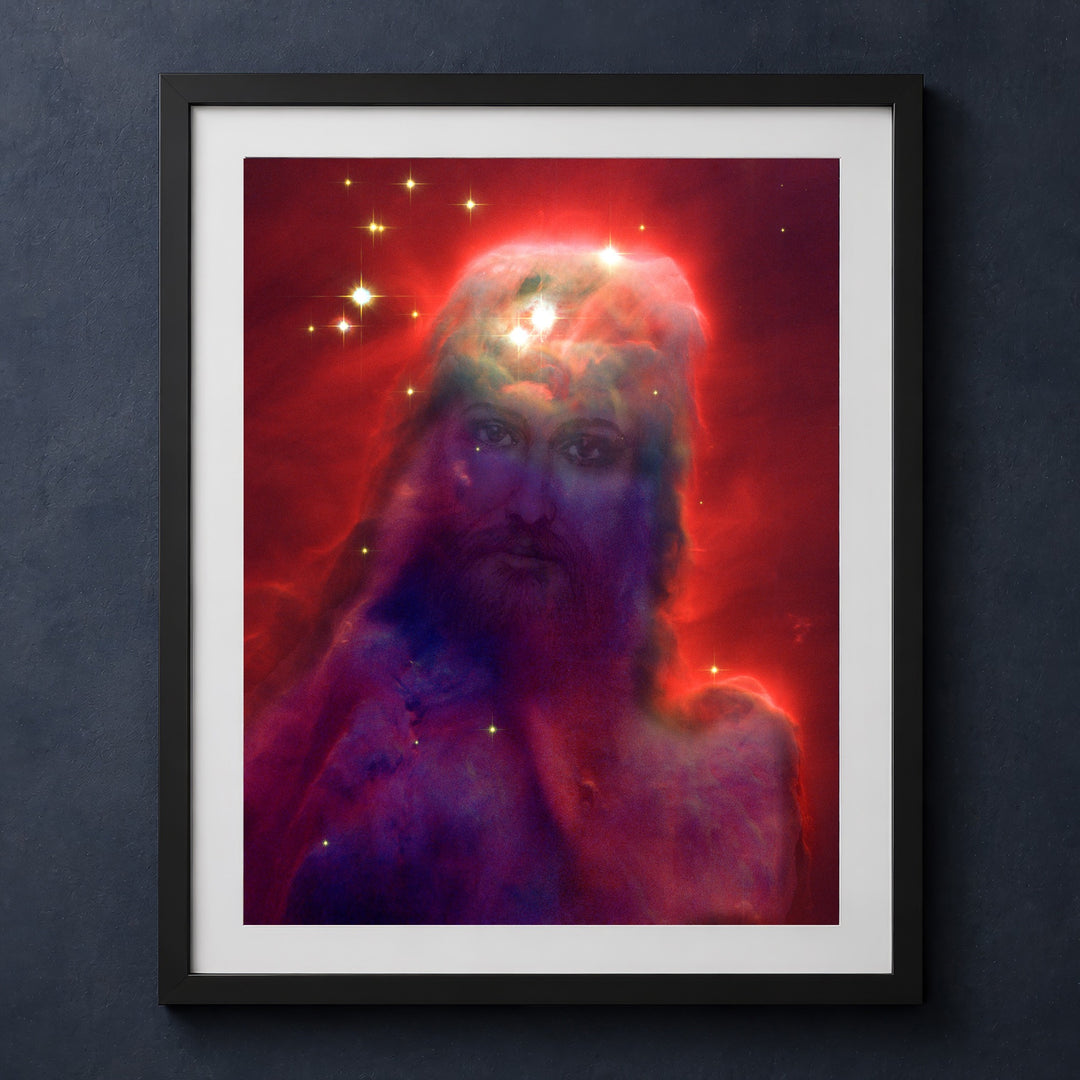 Framed print mockup — Jesus Nebula