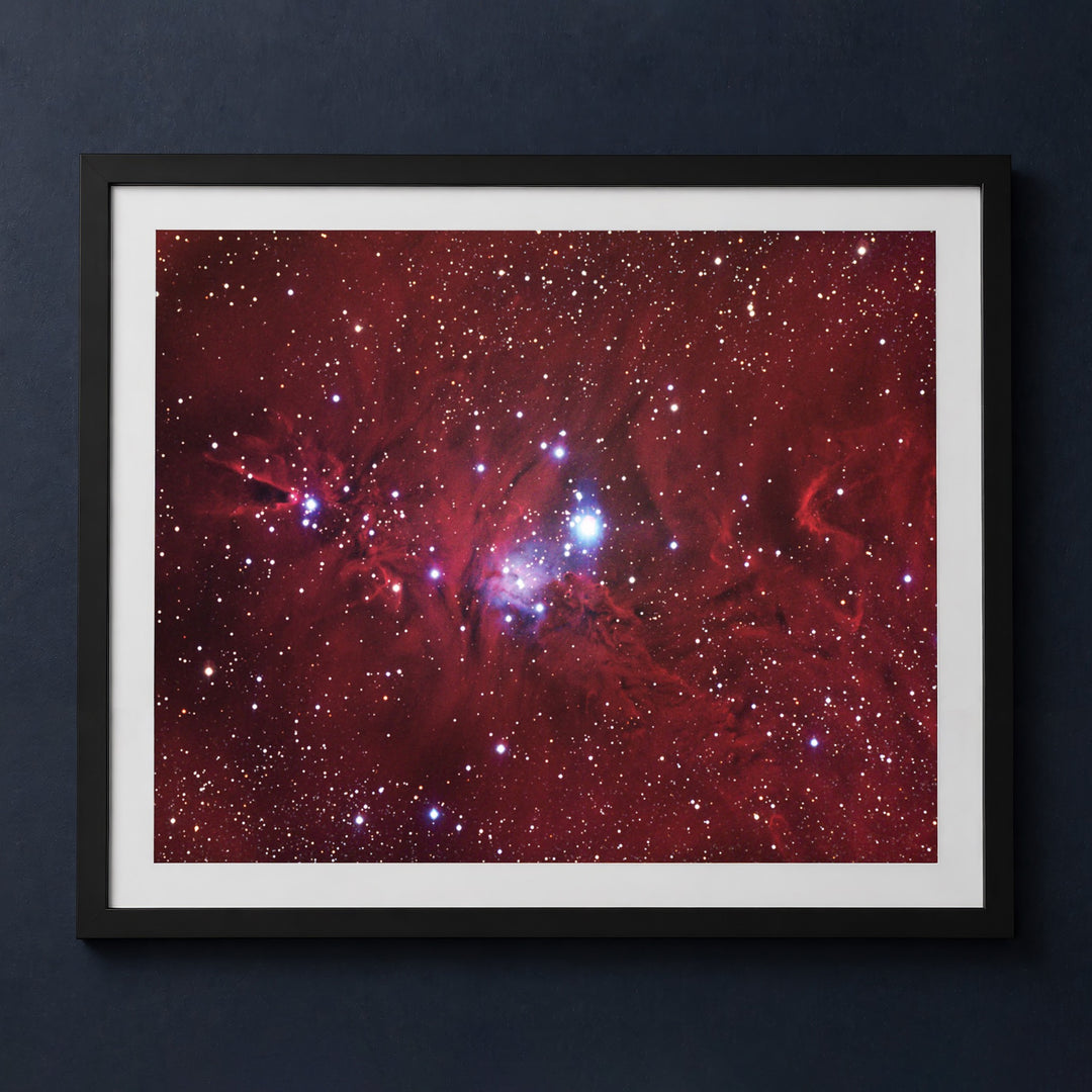 Framed print mockup — Cone and Fox Fur Nebula
