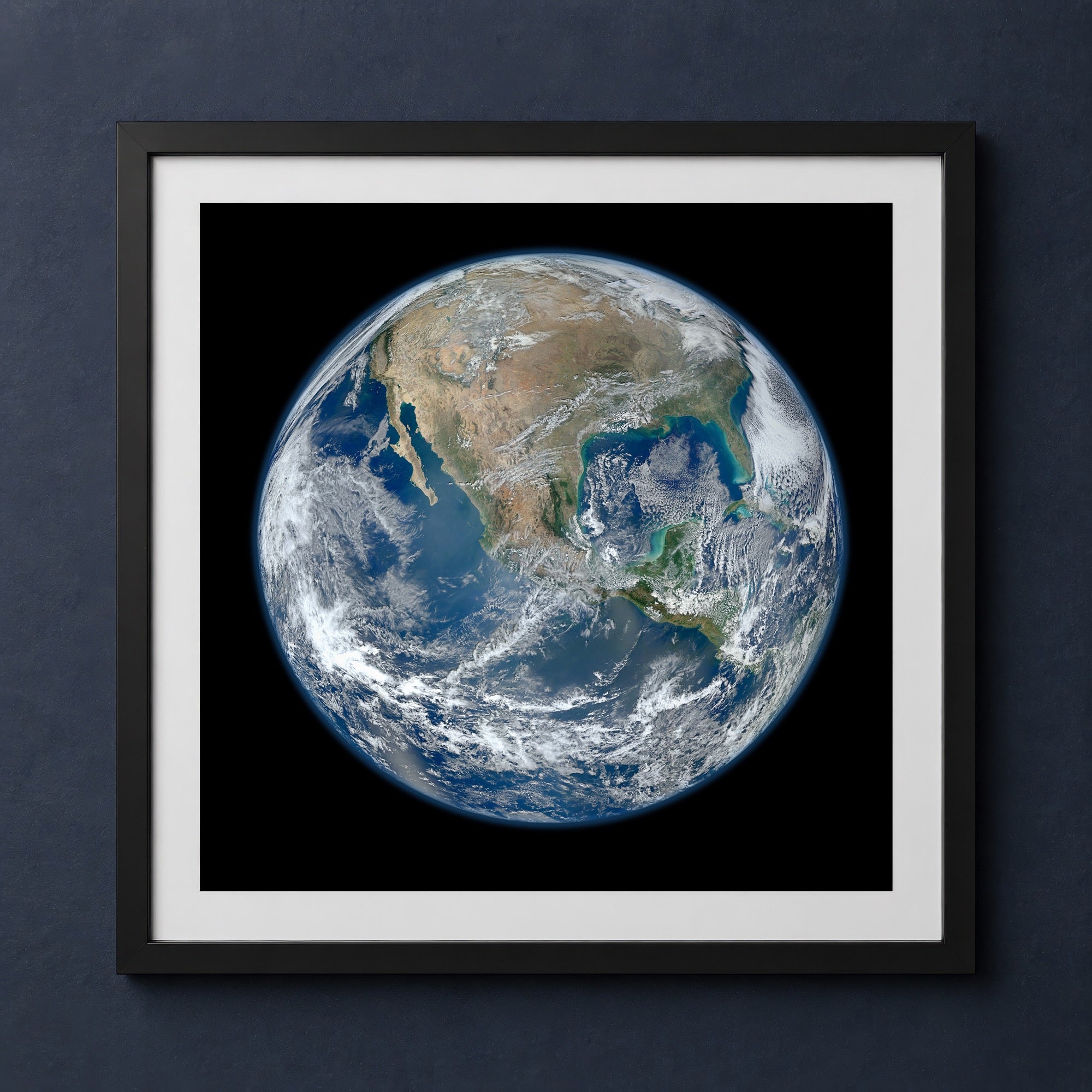 Framed print mockup — Blue Marble 2012
