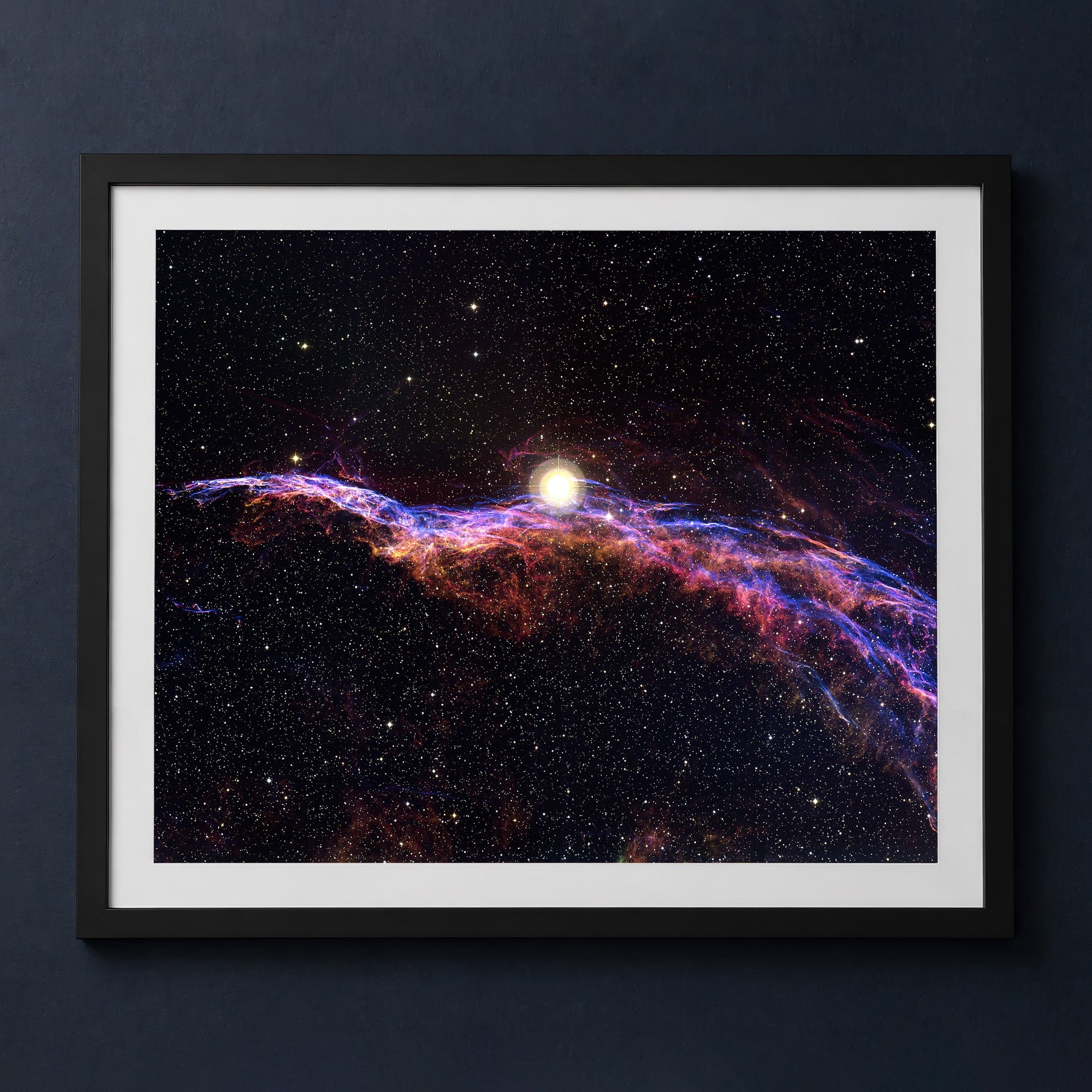 Framed print mockup — Veil Nebula at Kitt Peak