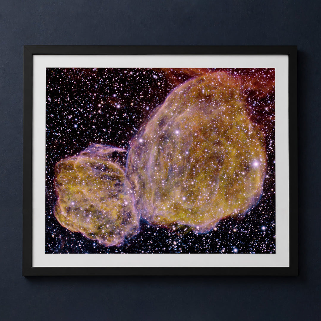Framed print mockup — Double Supernova