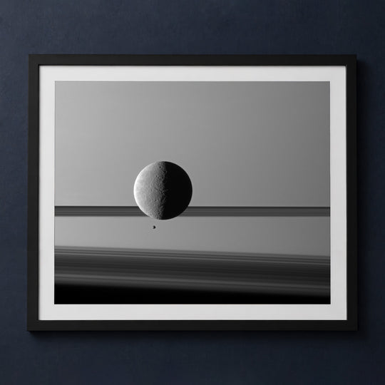 Framed print mockup — Saturn Sun Moon Rings