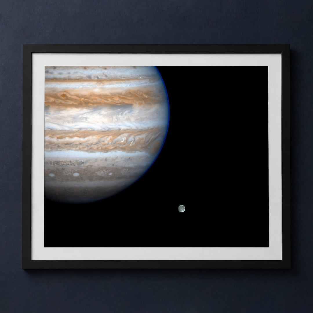 Framed print mockup — Jupiter and Ganymede