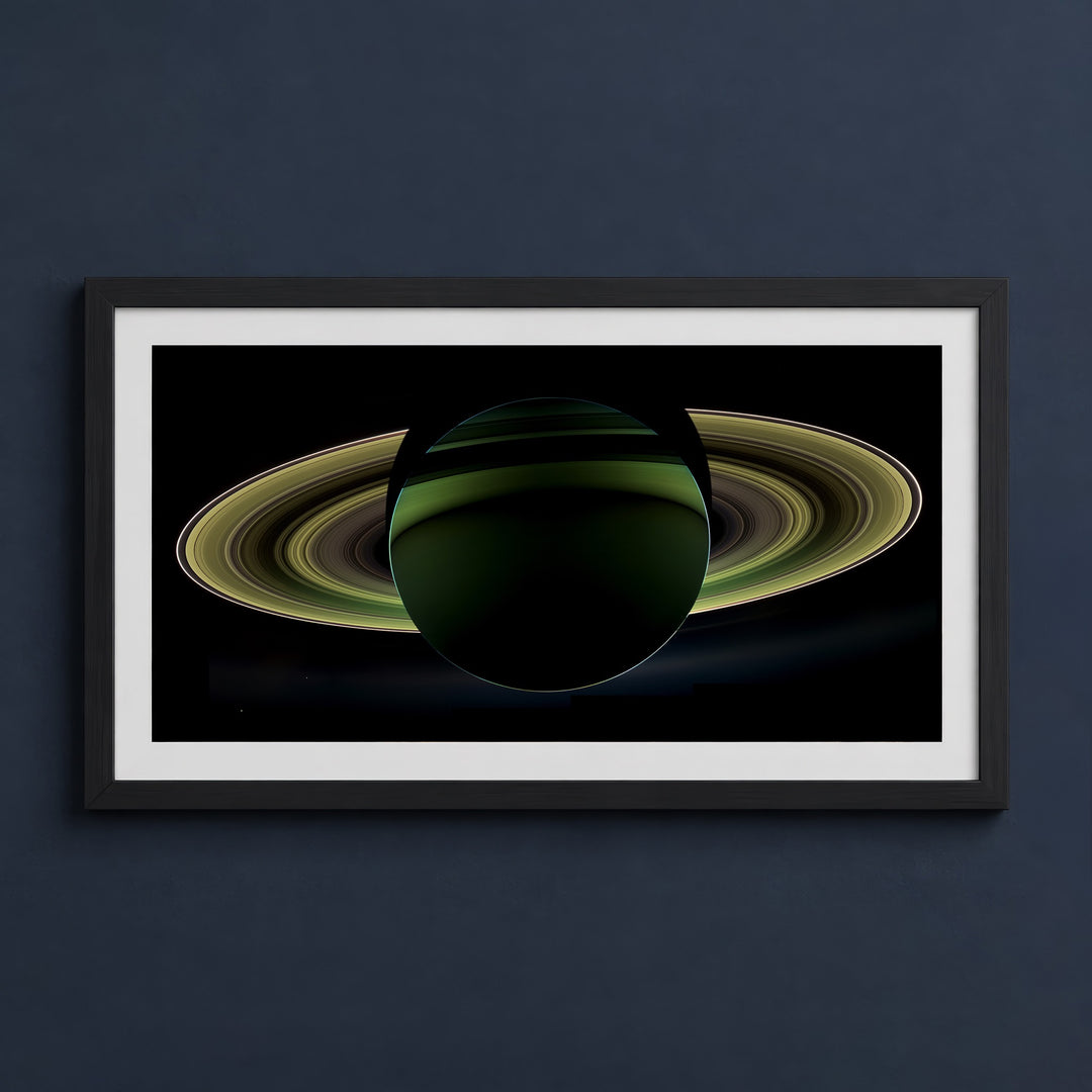 Framed print mockup — Saturn at Night