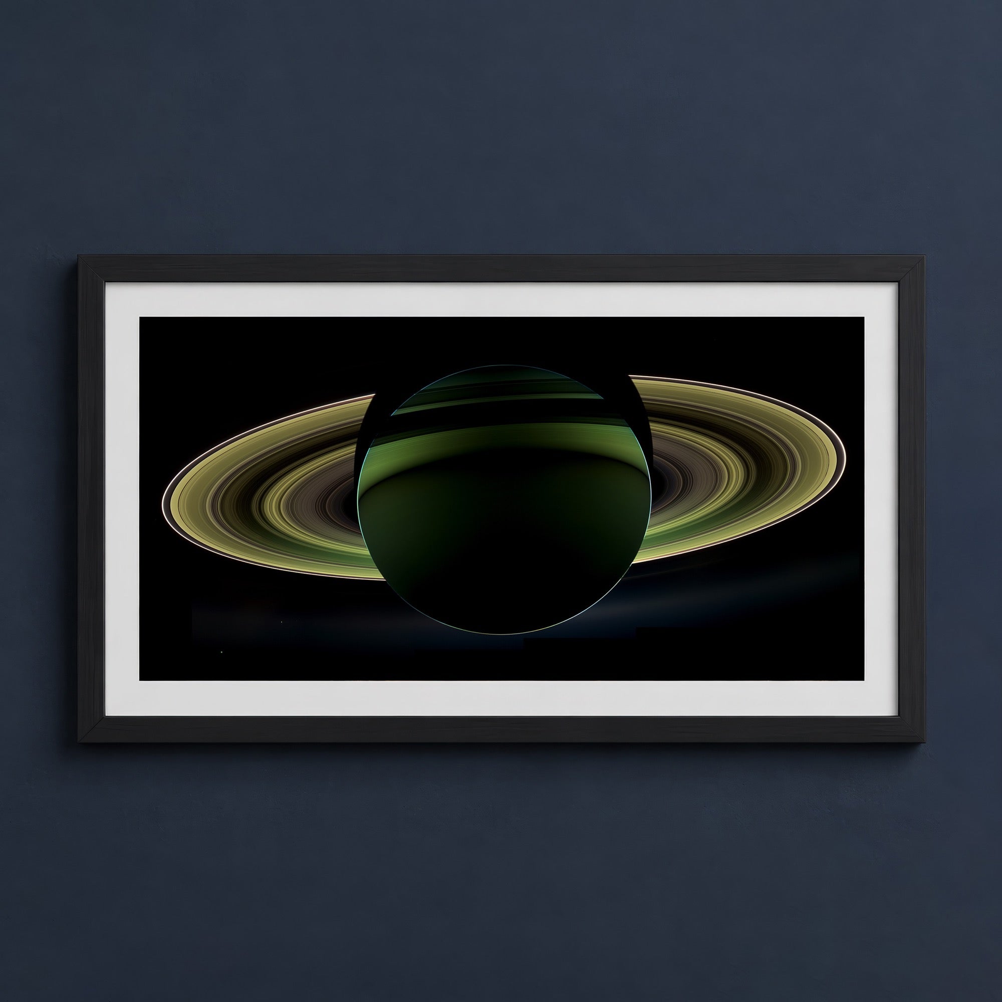Framed print mockup — Saturn at Night
