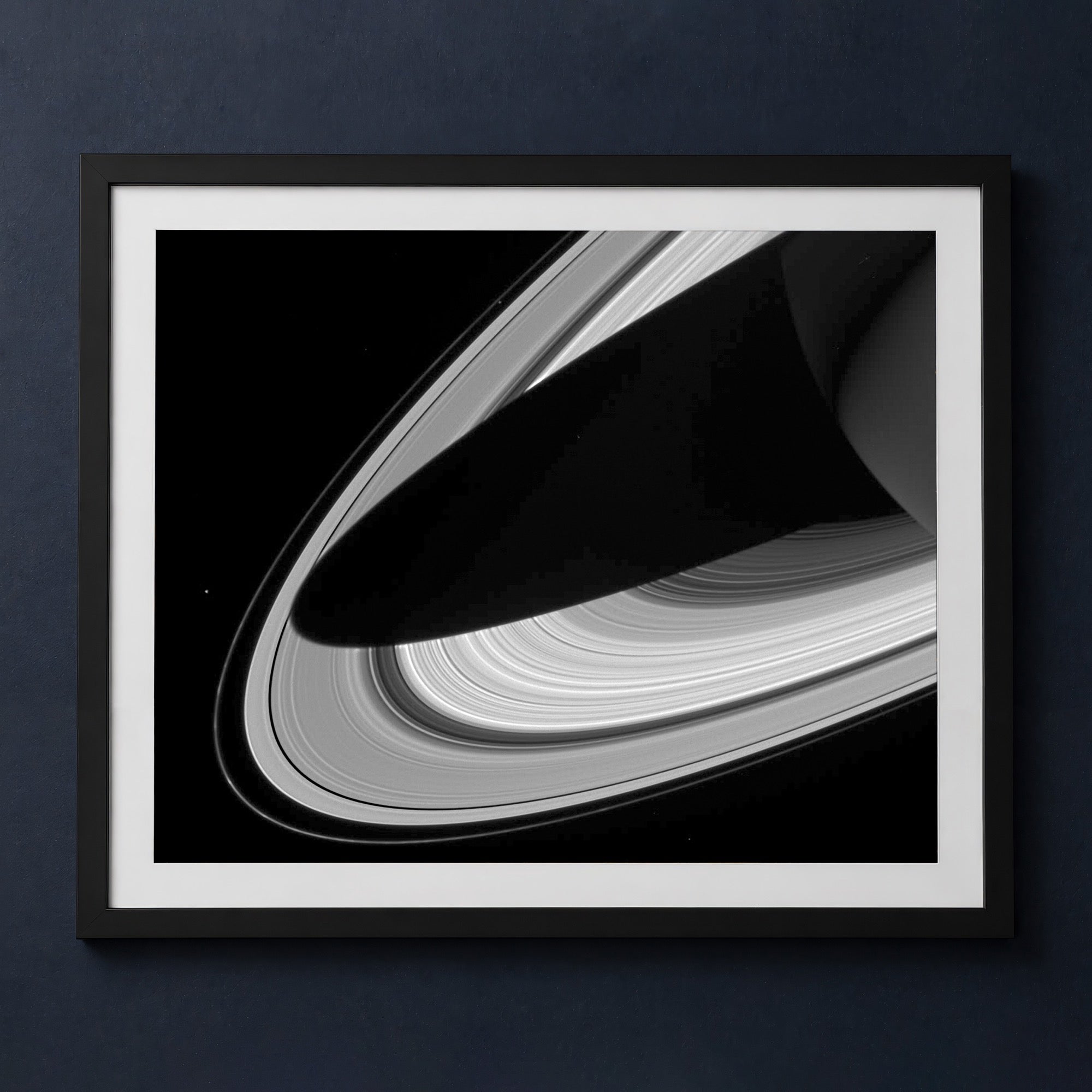 Framed print mockup — Saturn Ring Shadow