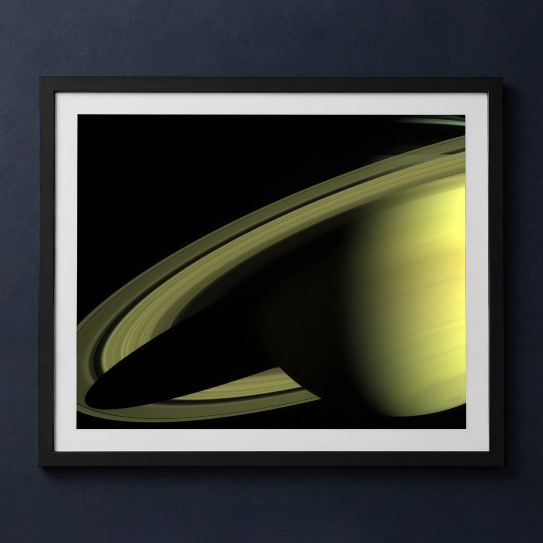 Framed print mockup — Cassini Closer Saturn