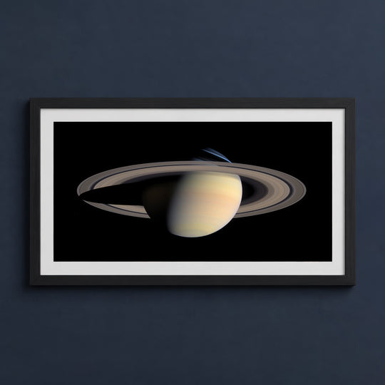 Framed print mockup — Cassini Saturn Panorama