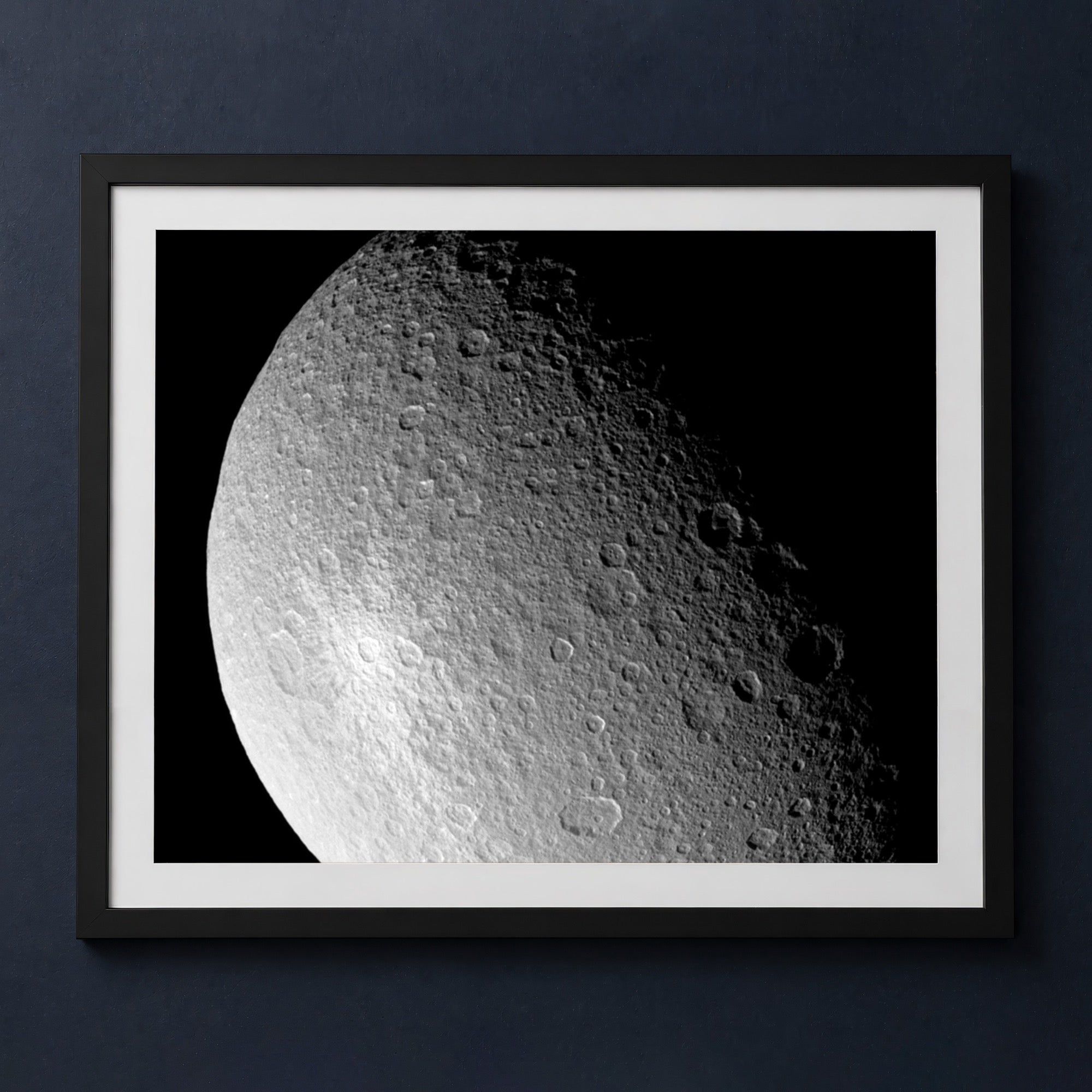 Framed print mockup — Rhea White Spot