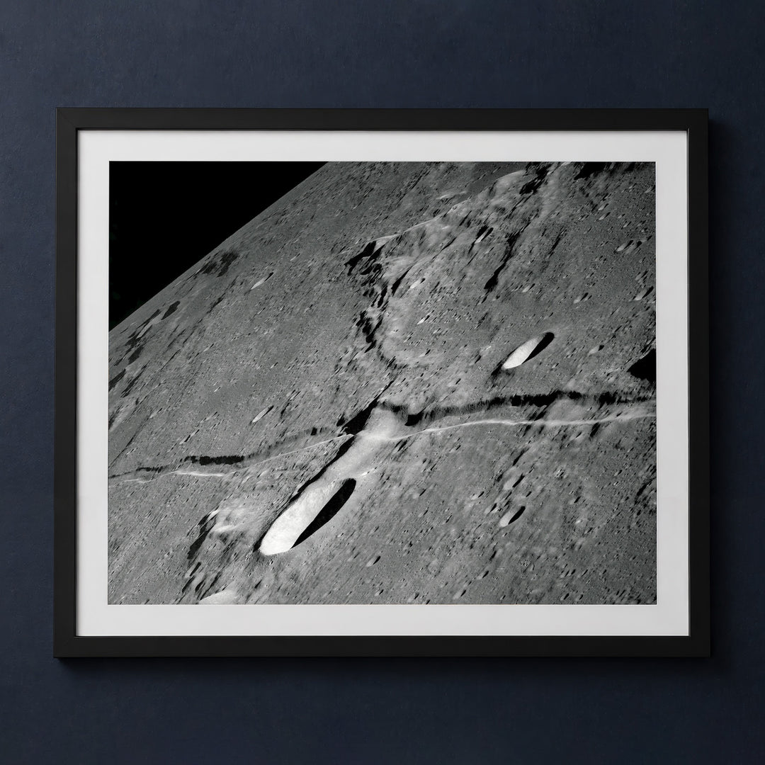 Framed print mockup — Apollo 10 Lunar Rille