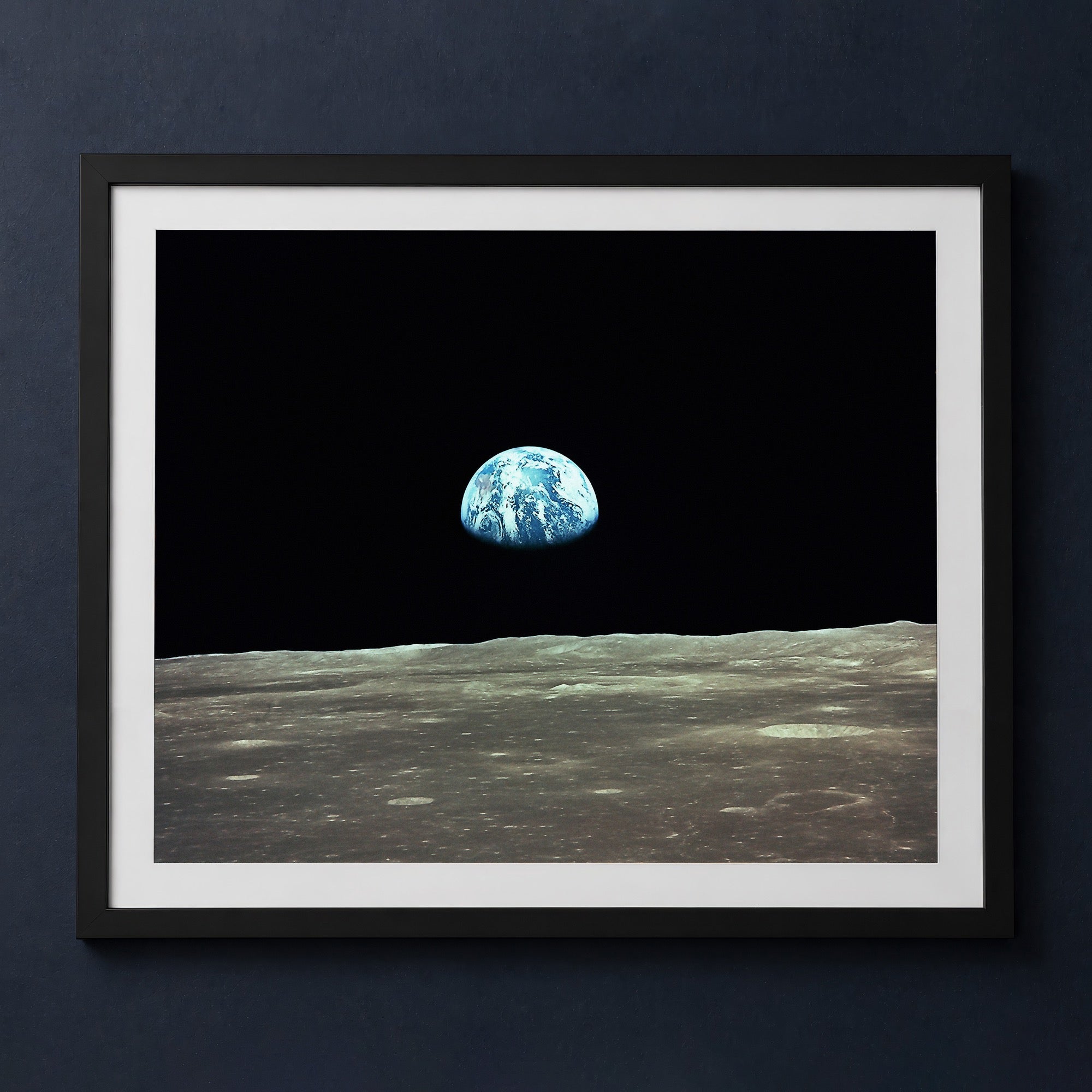 Framed print mockup — Apollo 11 Earthrise