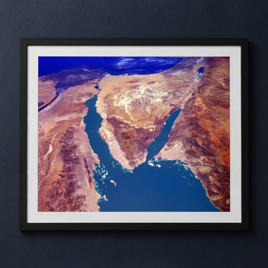 Framed print mockup — Sinai Exodus Route