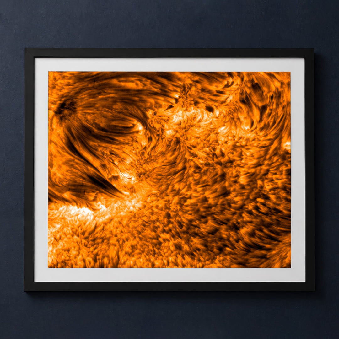 Framed print mockup — Spicule Jets on the Sun