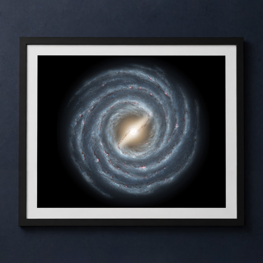 Framed print mockup — Spitzer Milky Way Galaxy