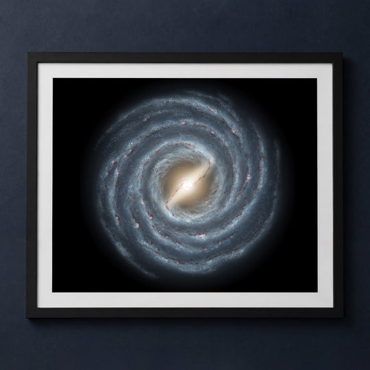 Framed print mockup — Spitzer Milky Way Galaxy