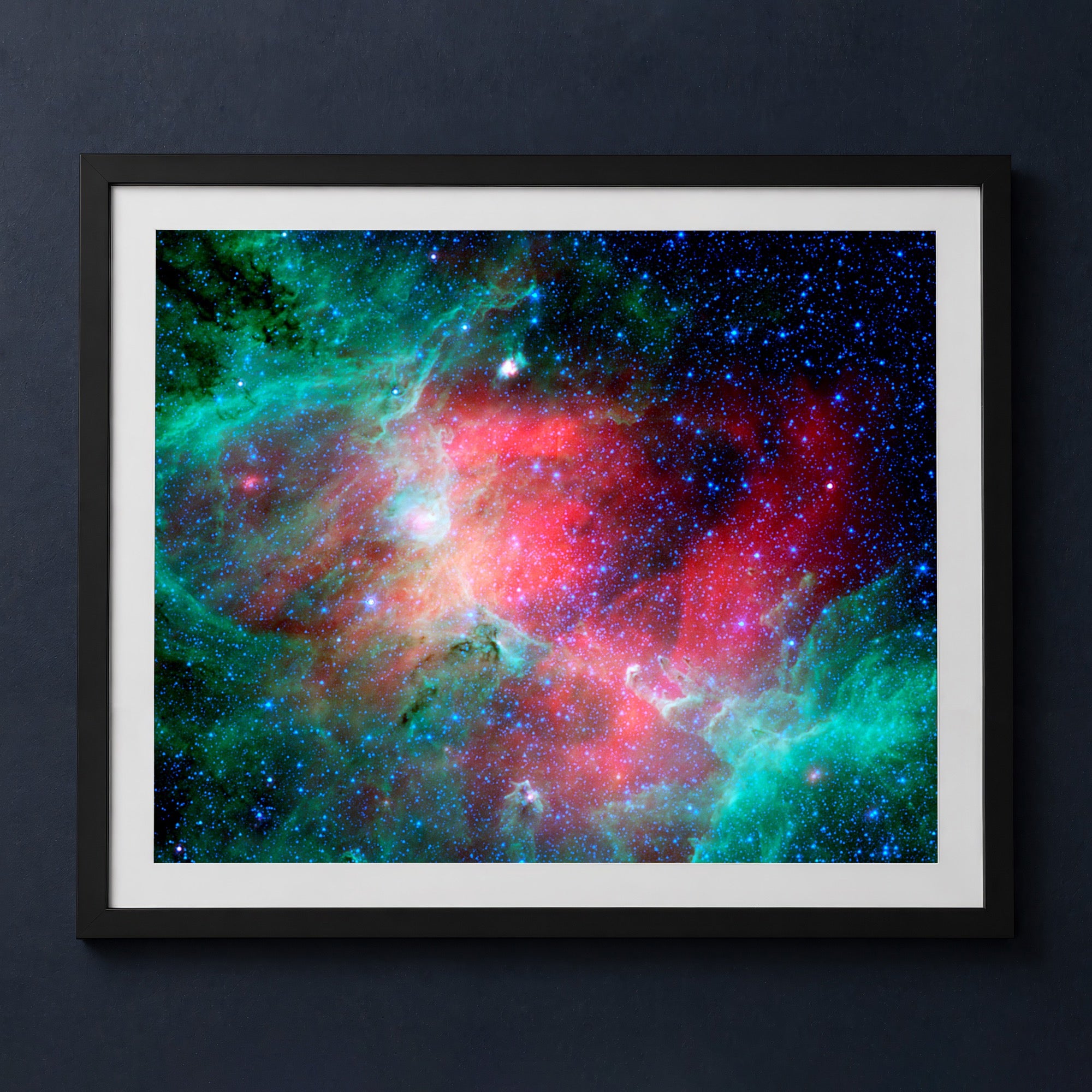Framed print mockup — Eagle Nebula in Infrared