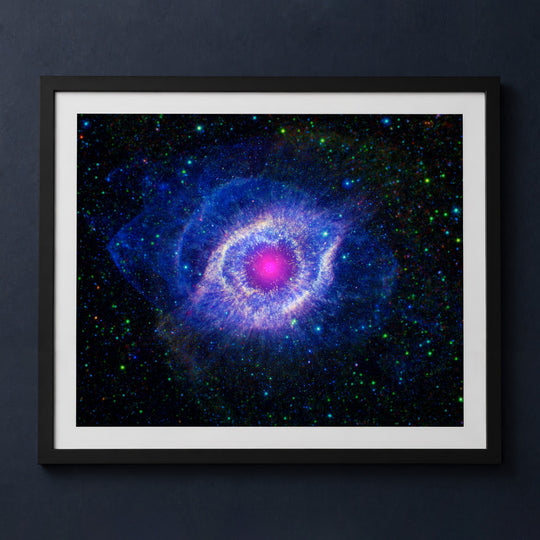 Framed print mockup — Helix Nebula In Blue