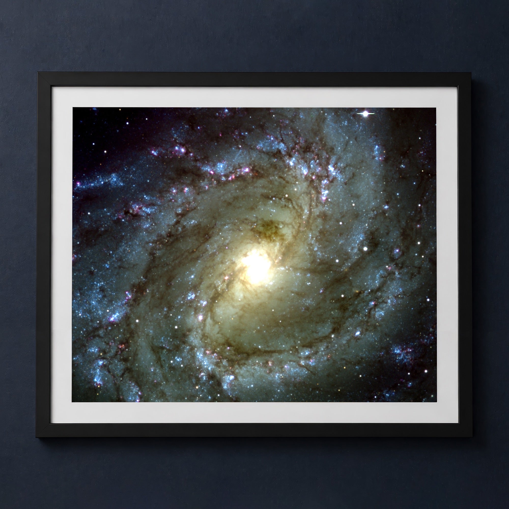 Framed print mockup — M83 Southern Pinwheel
