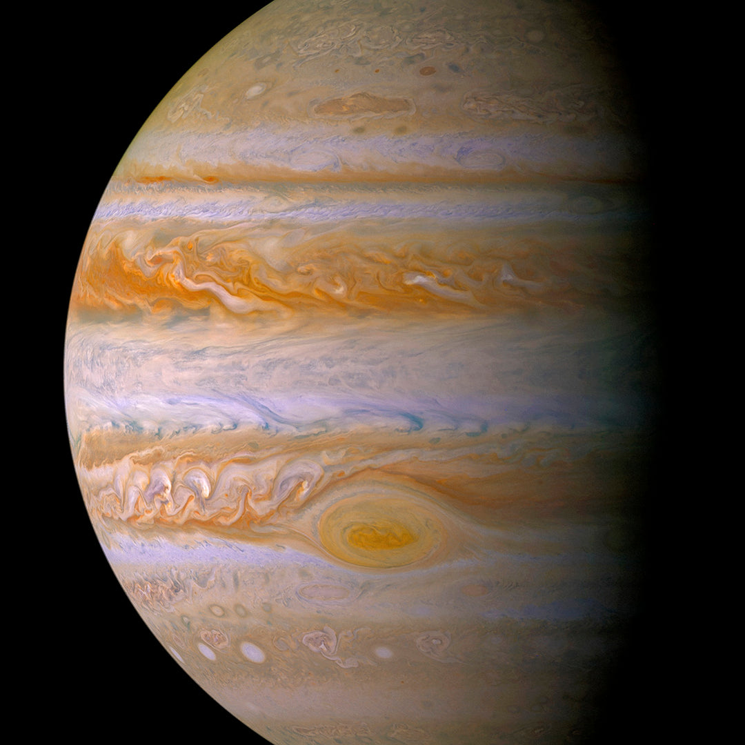 Cassini Half Jupiter - high resolution space images - Sky Image Lab